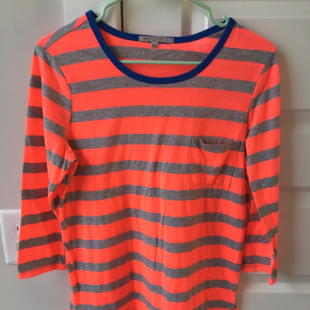 3/4 stripe baseball tee with pocket